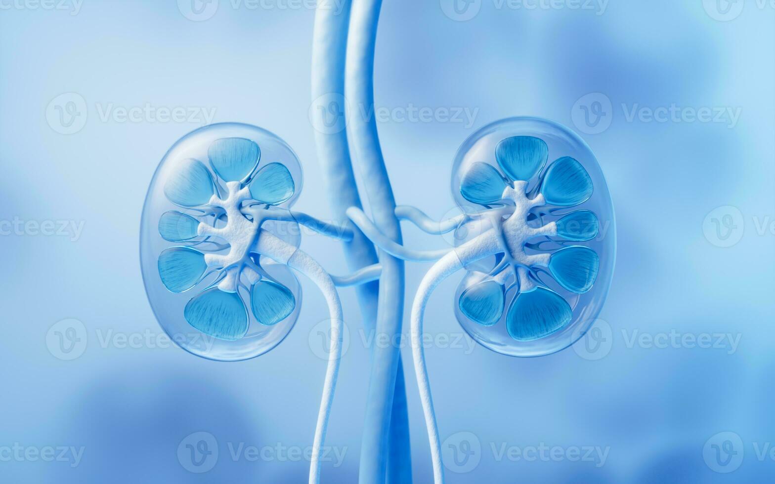 Kidney with biology and health care concept, 3d rendering. photo