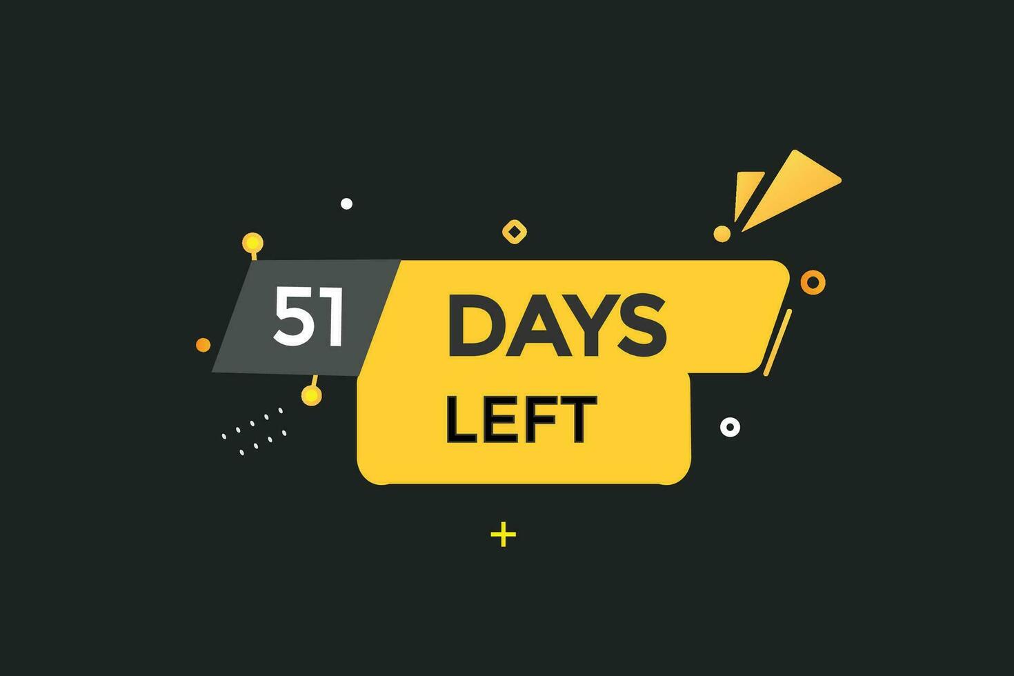 51 days, left countdown to go one time template,51  day countdown left banner label button vector