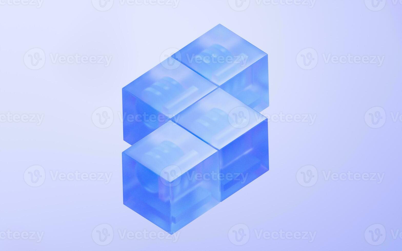 Abstract cube glass geometry background, 3d rendering. photo