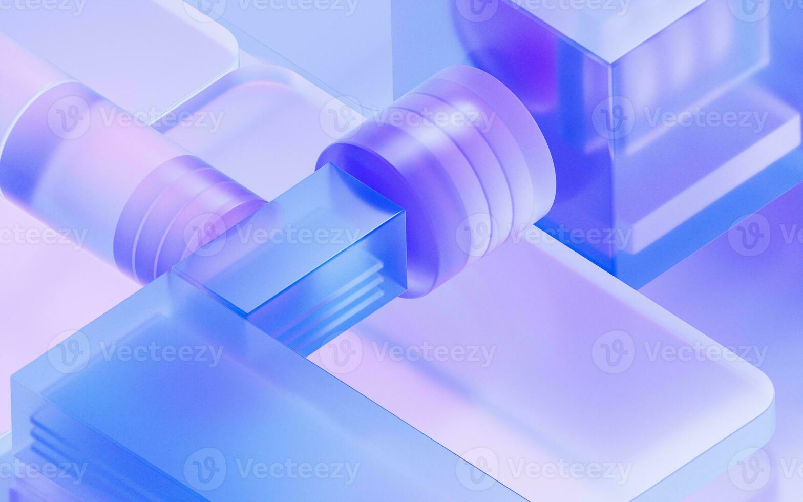 Abstract glass shape background, 3d rendering. photo