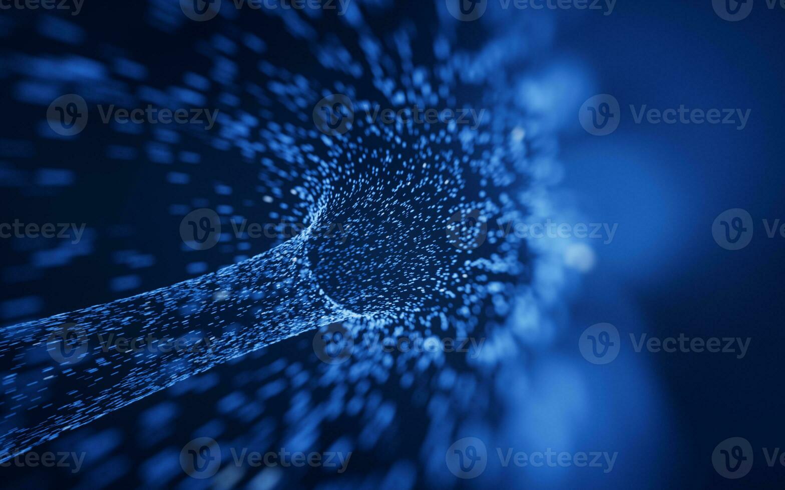 Flowing digital particles background, 3d rendering. photo