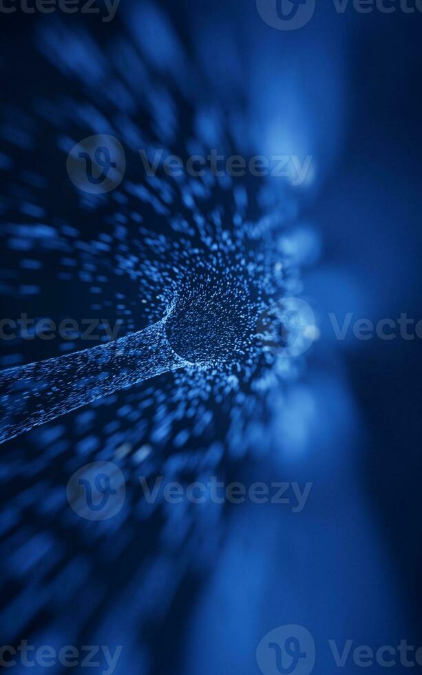 Flowing digital particles background, 3d rendering. photo