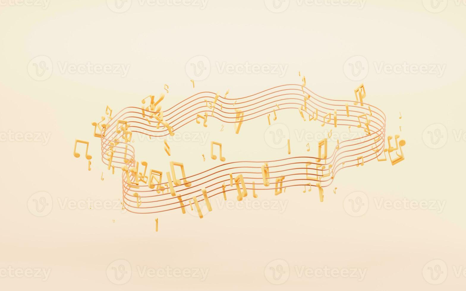 Music notes with cartoon style, 3d rendering. photo