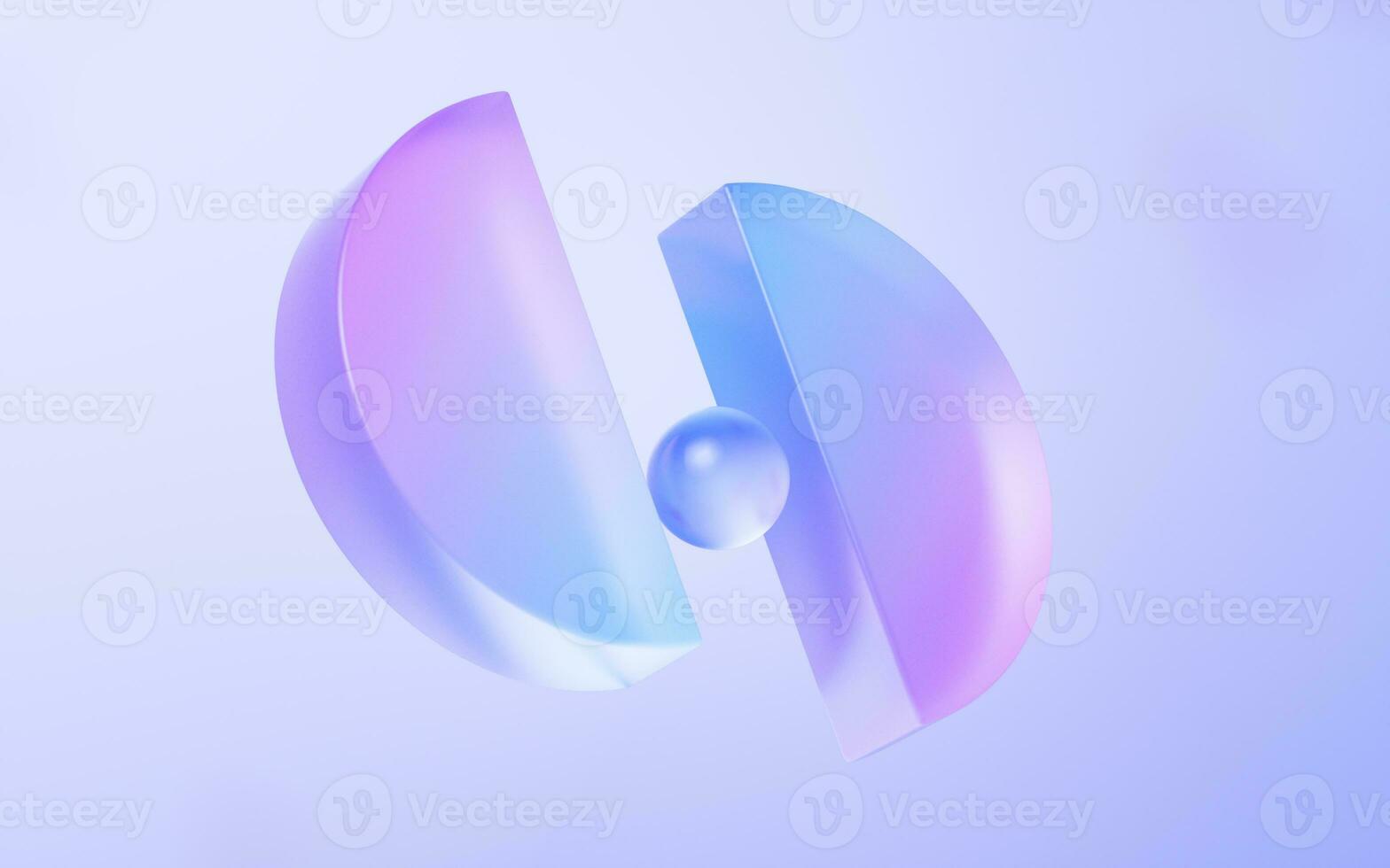 Abstract curve glass geometry background, 3d rendering. photo