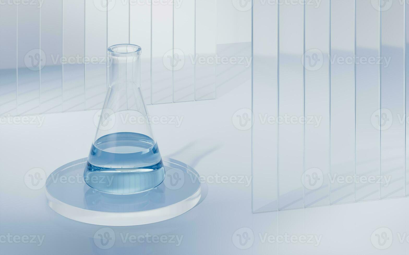 químico instrumentos con biotecnología concepto, 3d representación. foto