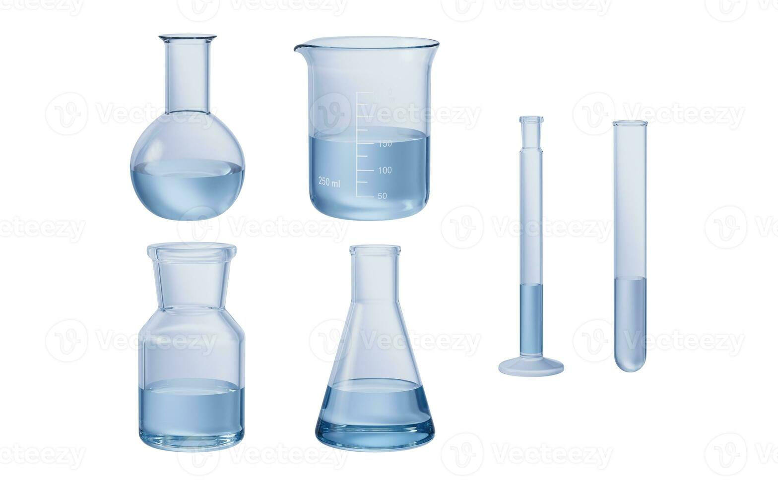 Isolated chemical instruments, 3d rendering. photo