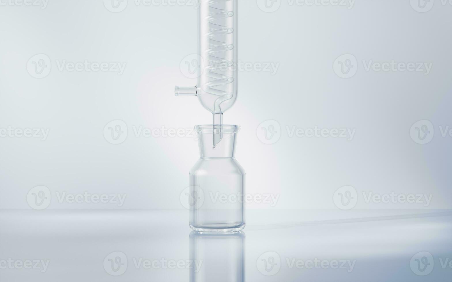 Chemical instruments with biotechnology concept, 3d rendering. photo