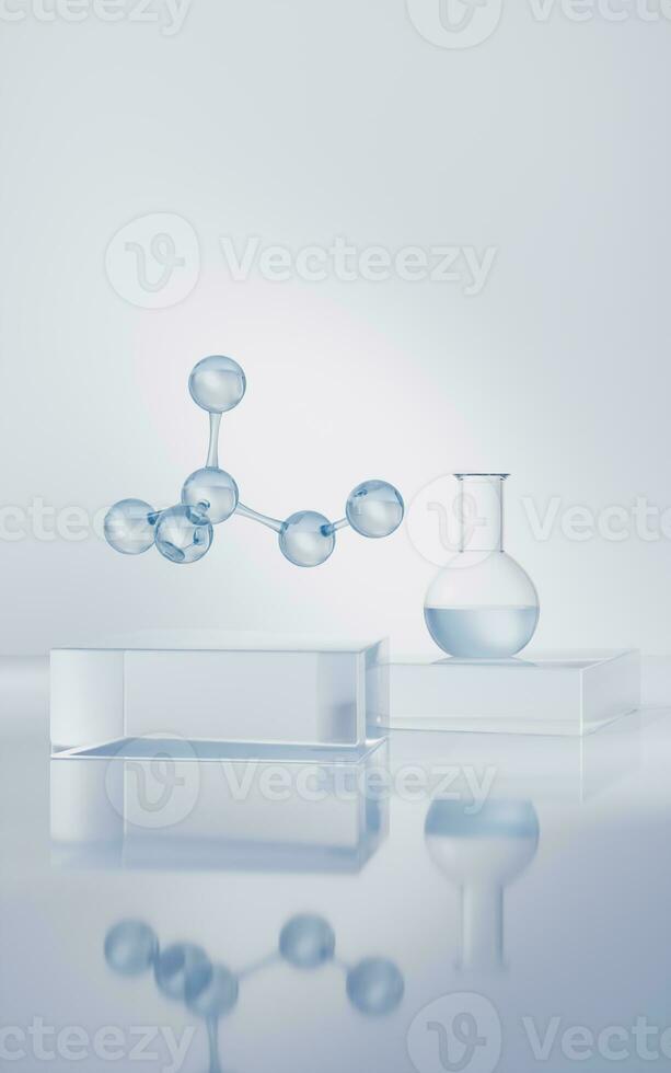 Chemical equipments and liquid, 3d rendering. photo