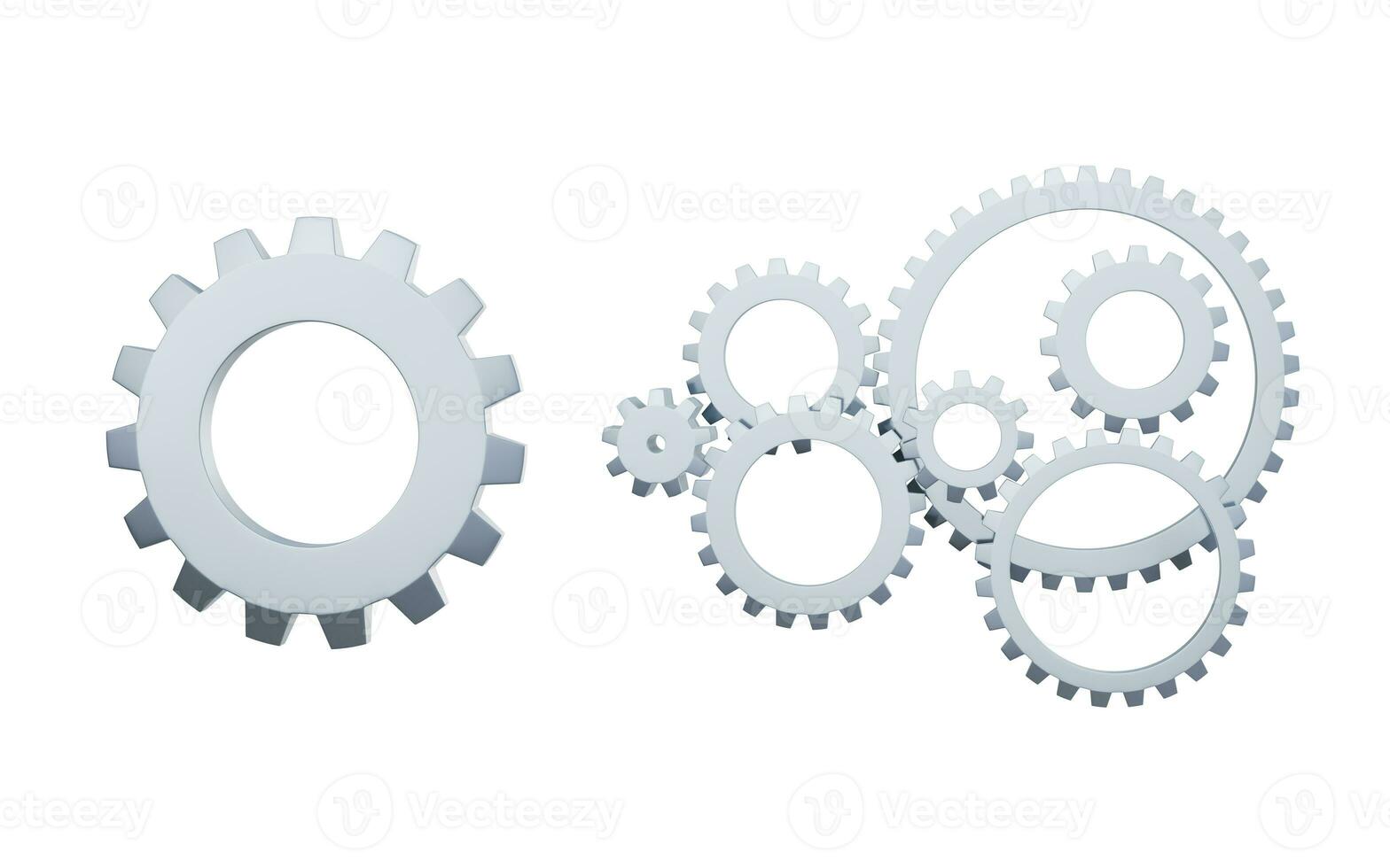 Mechanical gear with industry technology, 3d rendering. photo