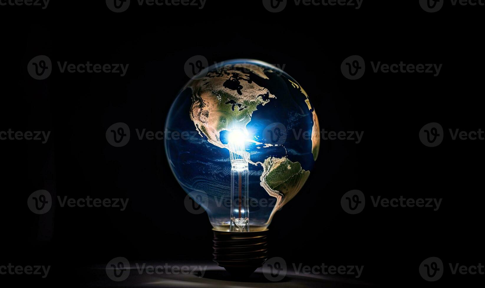 Hourglass with planet inside. Creating using generative AI tools photo