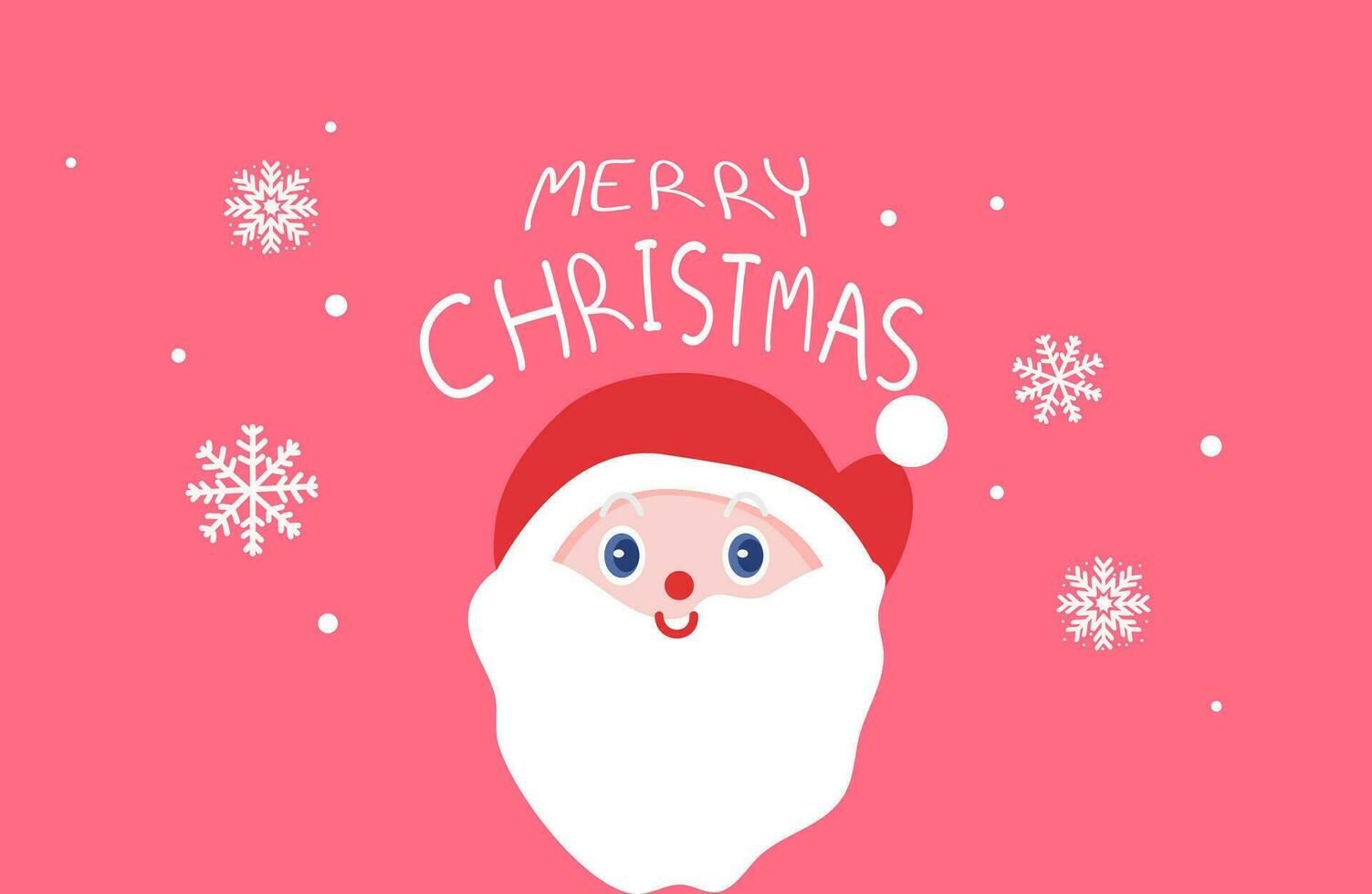 Happy New Year Santa head with snowflakes vector