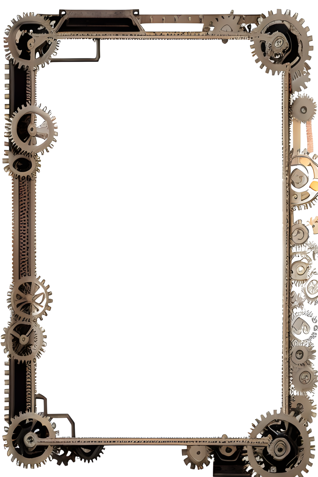 Steampunk border frame PNG transparent background Ai Generative 33498622 PNG