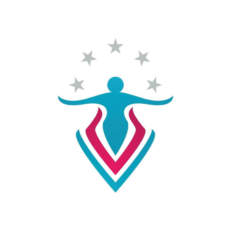 signo de logotipo de personaje humano vector