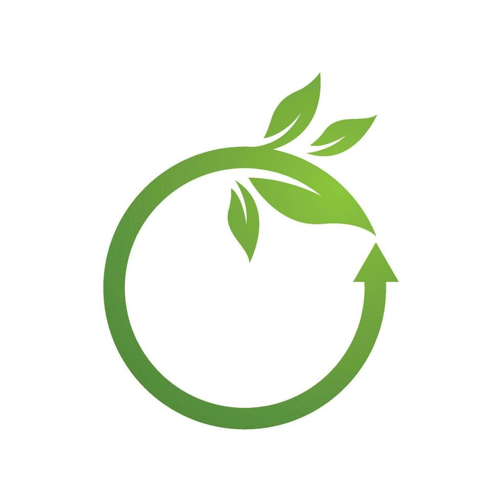 Logos of green Tree leaf ecology vector