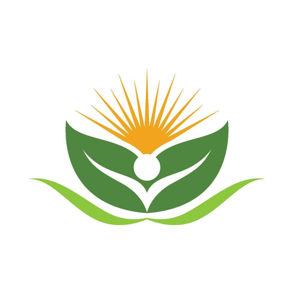 Logos of green Tree leaf ecology vector