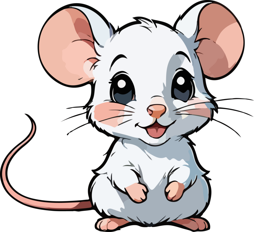 Cute Mouse Illustration Clipart AI Generative png