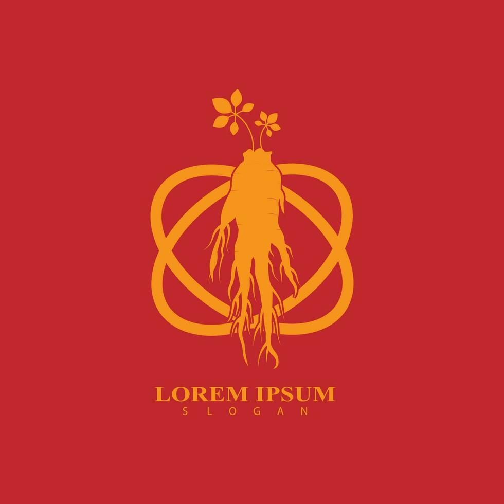 Ginseng vector icon illustration design template on white background