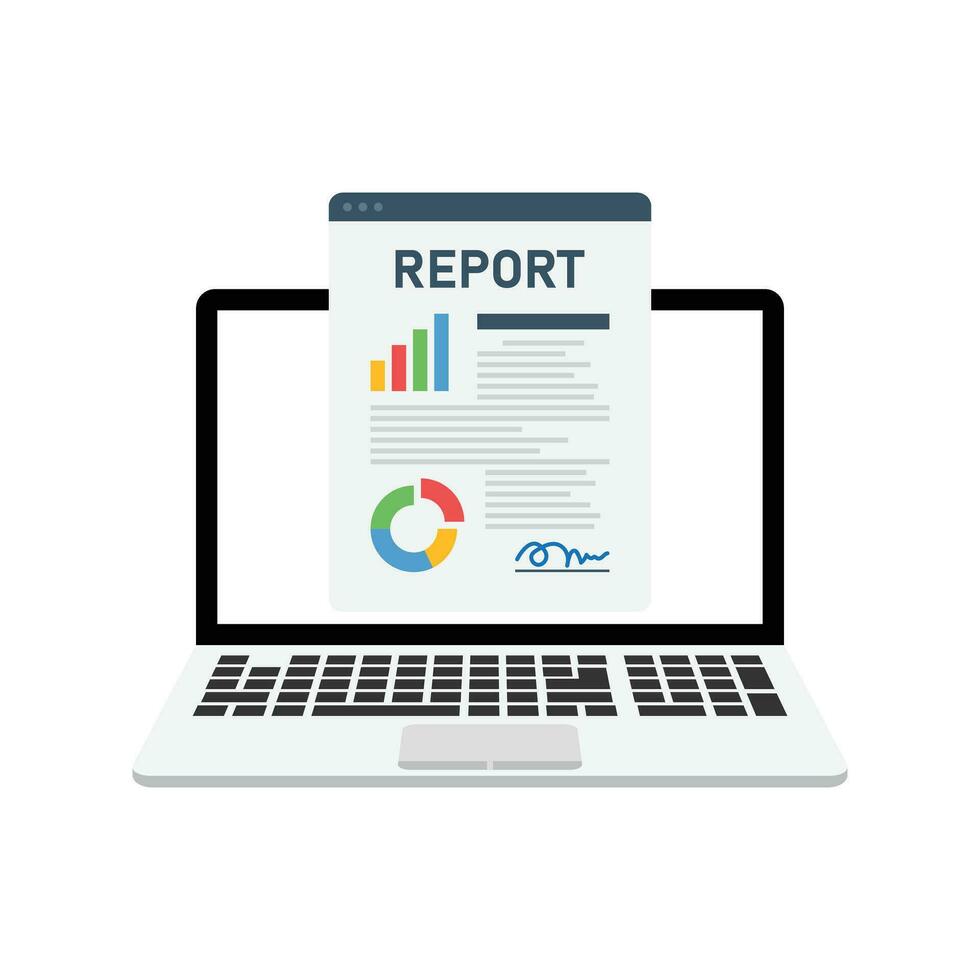 Report document icon in flat style. Dashboard plan vector illustration on isolated background. Analysis sign business concept.