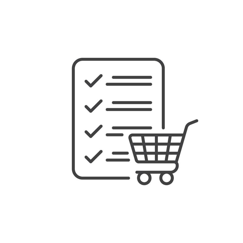 Shopping list icon in flat style. Memo pages vector illustration on isolated background. Daily planner sign business concept.