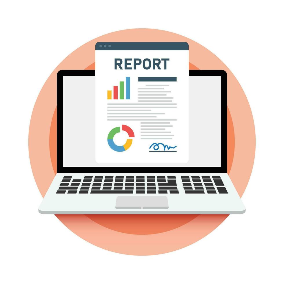 Report document icon in flat style. Dashboard plan vector illustration on isolated background. Analysis sign business concept.