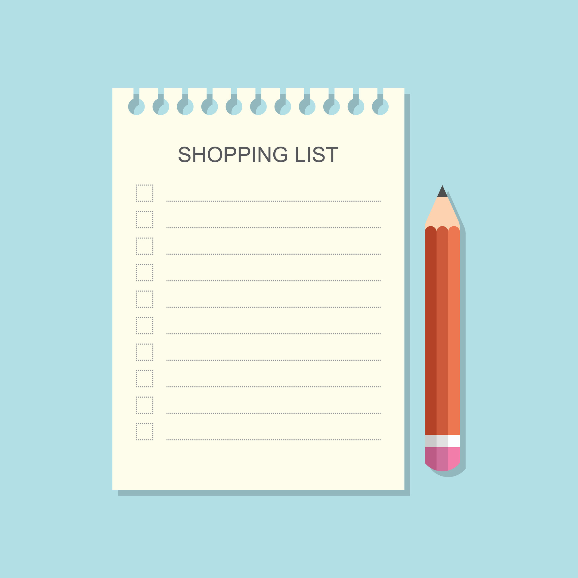 Shopping list icon in flat style. Memo pages vector illustration on