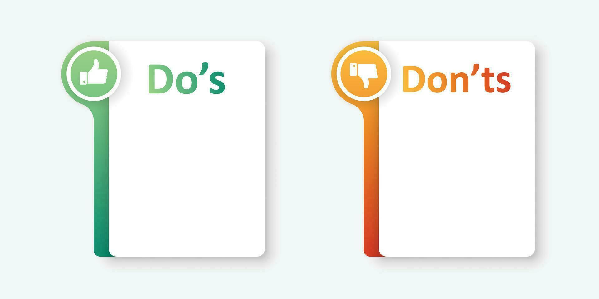 Do and dont icon in flat style. Dos and Don'ts vector illustration on isolated background. Pros and Cons sign business concept.