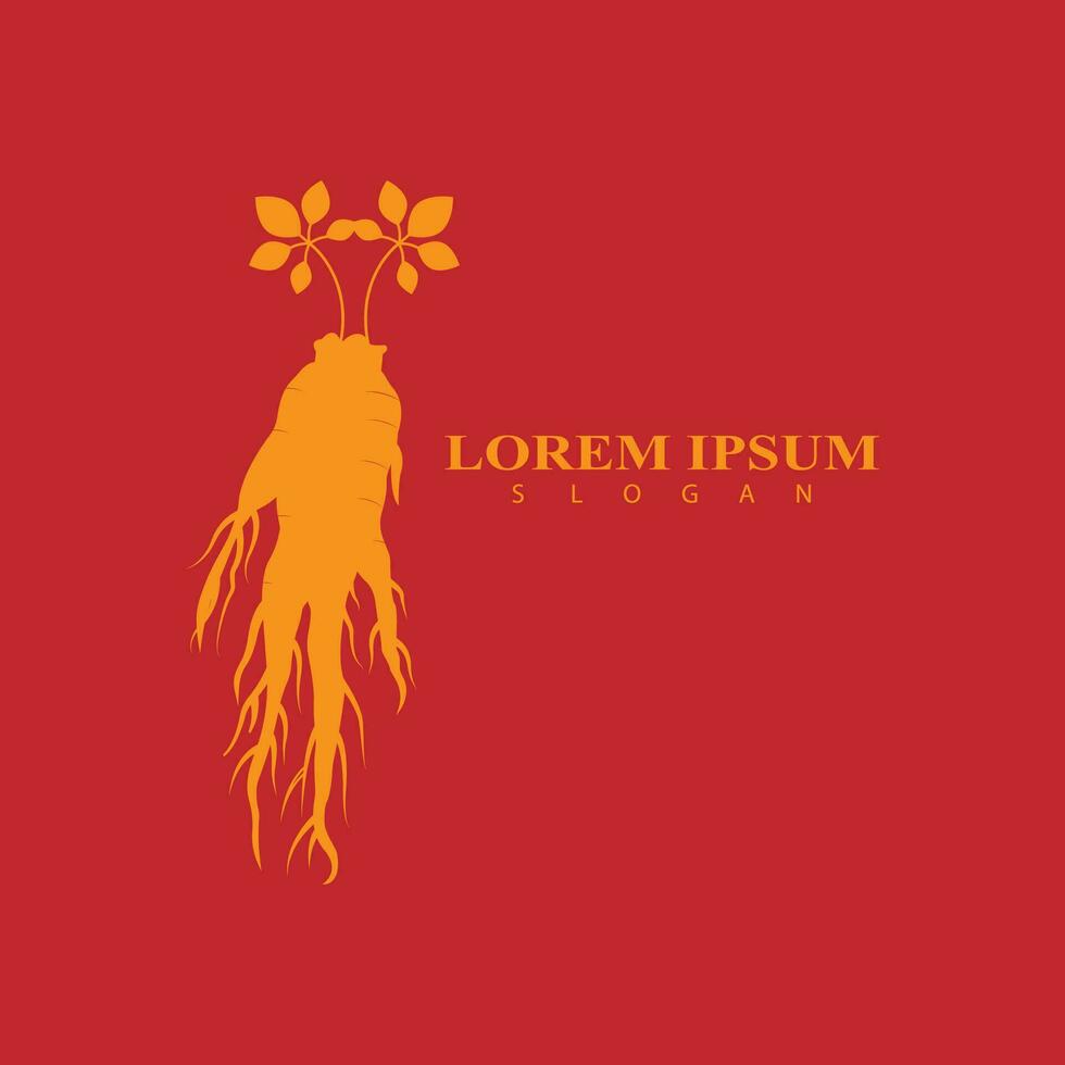 Ginseng vector icon illustration design template on white background