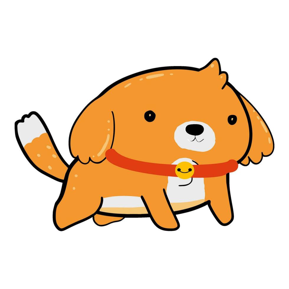 Cute orange dog vector