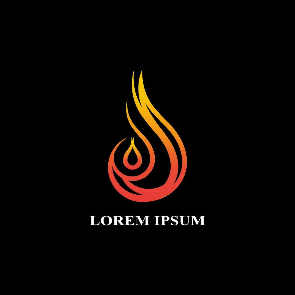 Fire logo or icon design. Vector illustration