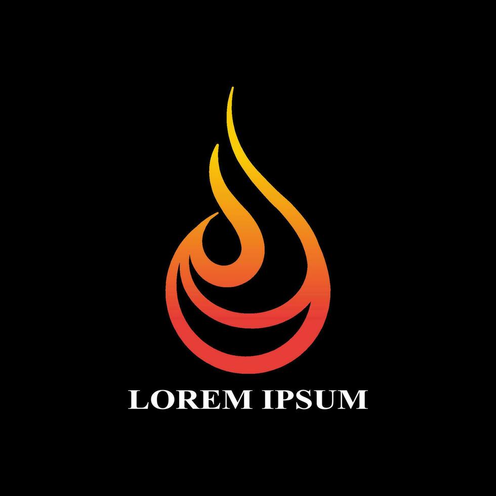 Fire logo or icon design. Vector illustration