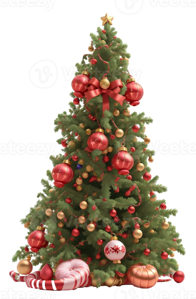 Noël arbre, 3d, png agrafe art, ai-généré.