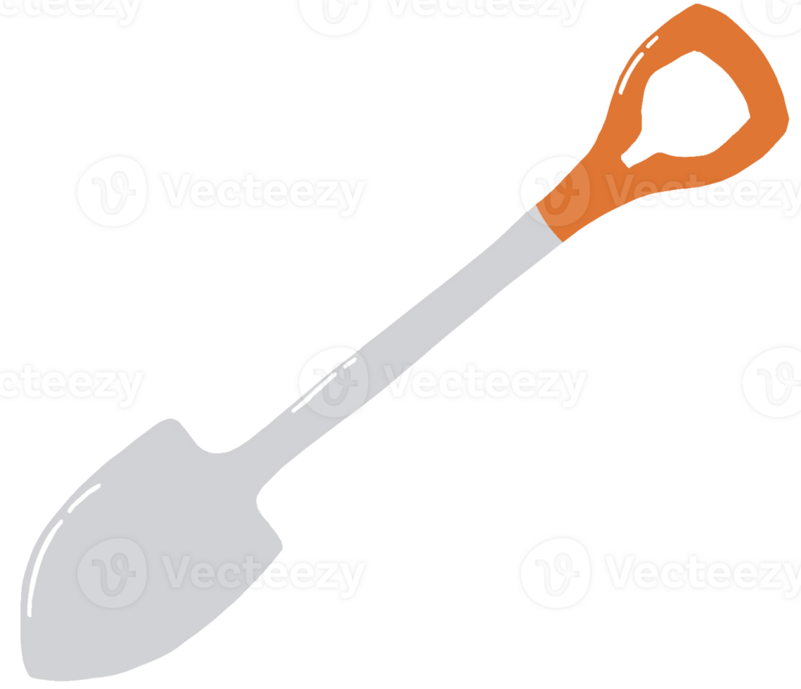 Orange Handled Shovel Digging Tool for Construction png