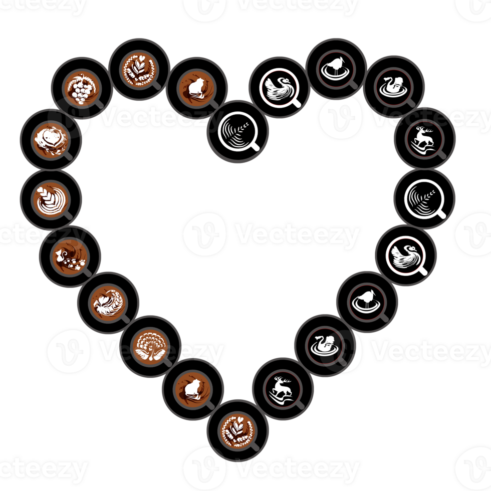 template I love espresso cappuccino with flat white in shape pattern png