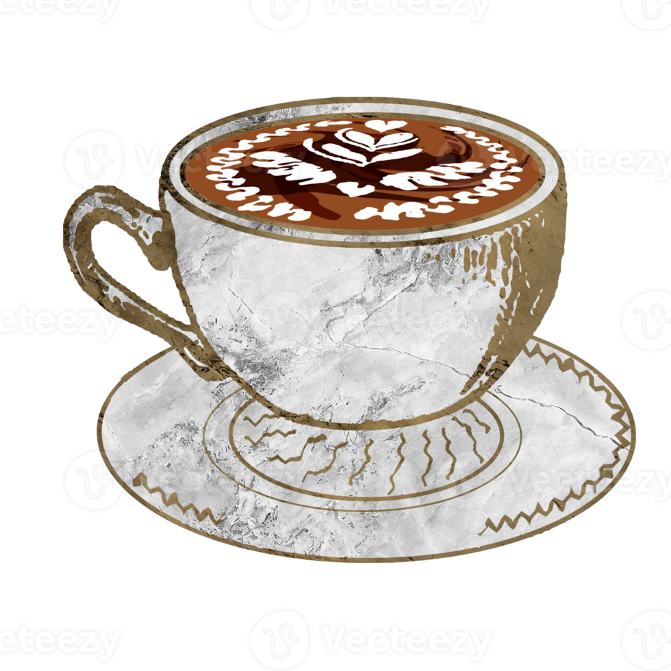 template espresso cappuccino with flat white in shape pattern png