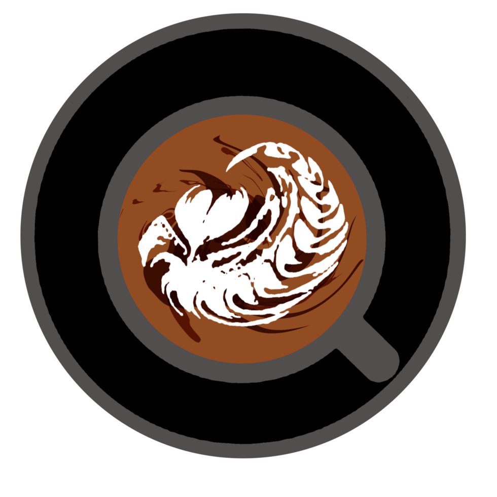 logo illustration icon cup of coffee espresso cappuccino with flat white had shape design png