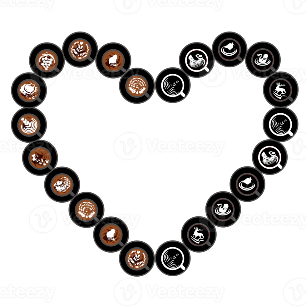 template I love espresso cappuccino with flat white in shape pattern png