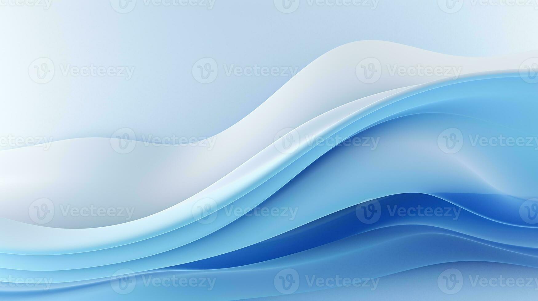 White and blue abstract wave background AI Generative photo