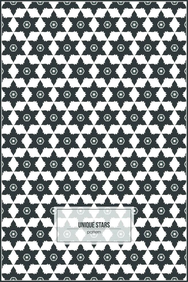 unique black stars pattern with hexagon style vector