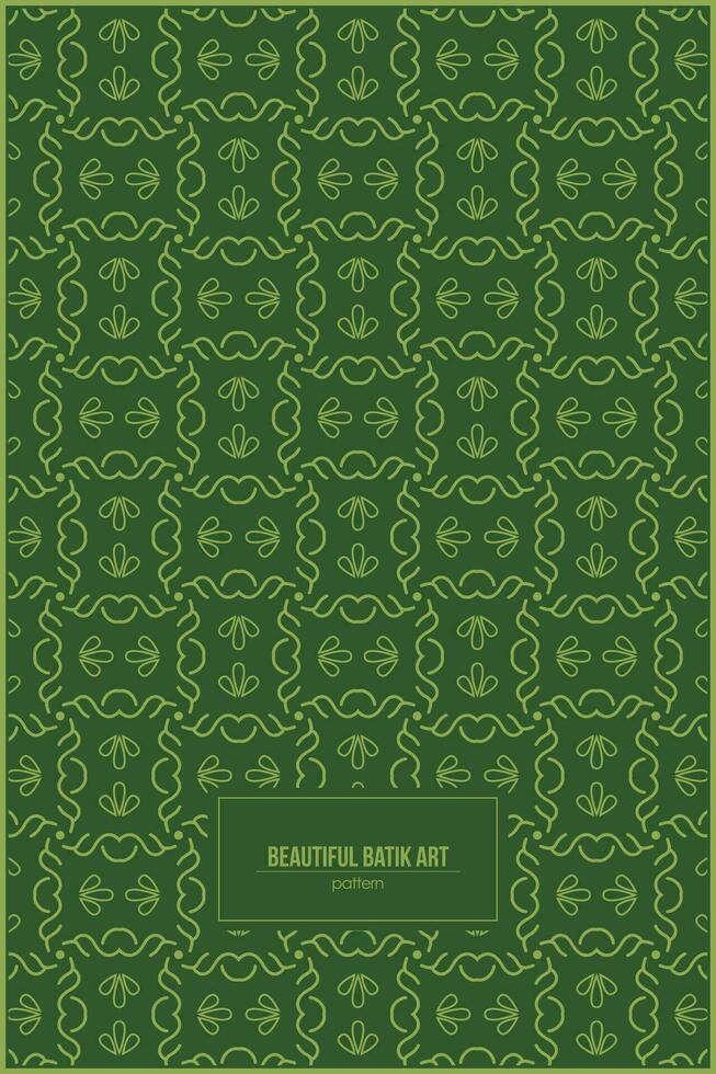 beautiful green batik art pattern vector