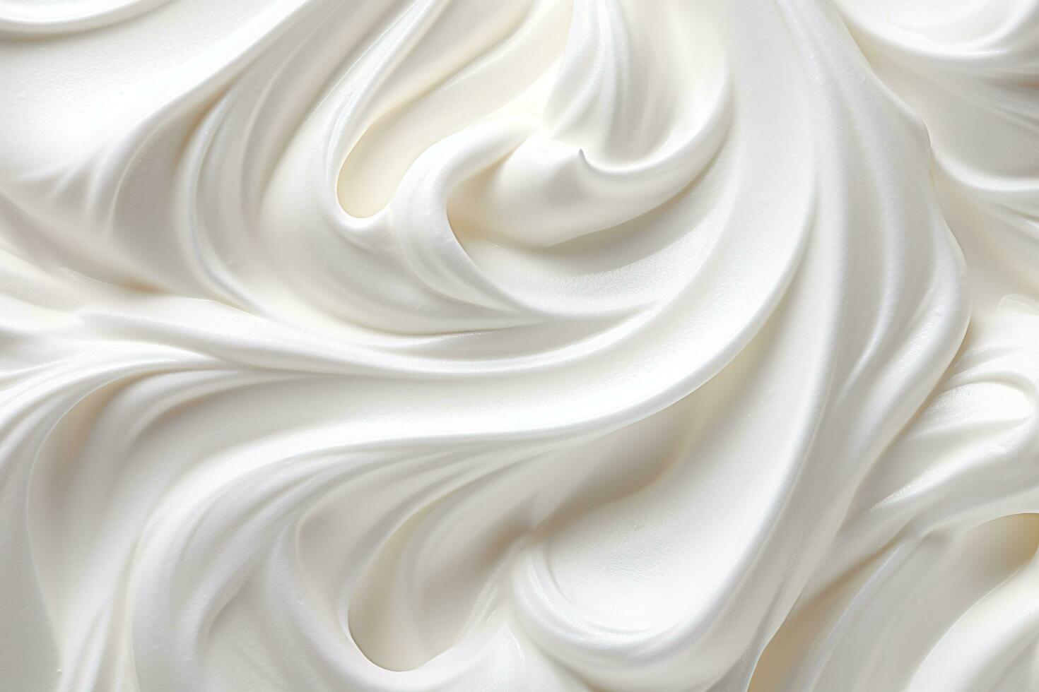 Close up of white whipped cream swirl texture for background and design.AI Generated photo