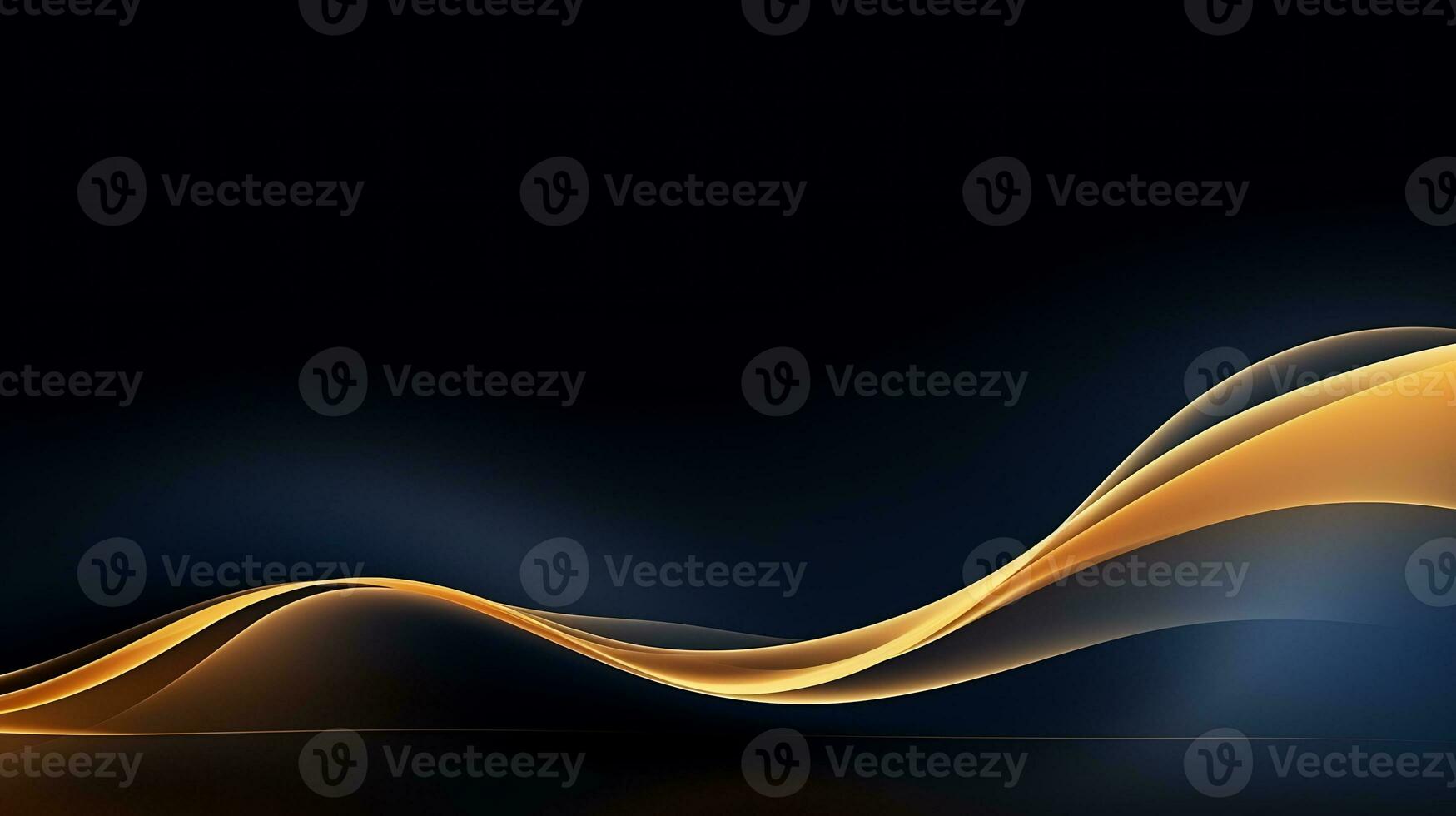 Gold and navy blue waves abstract luxury background AI Generative photo