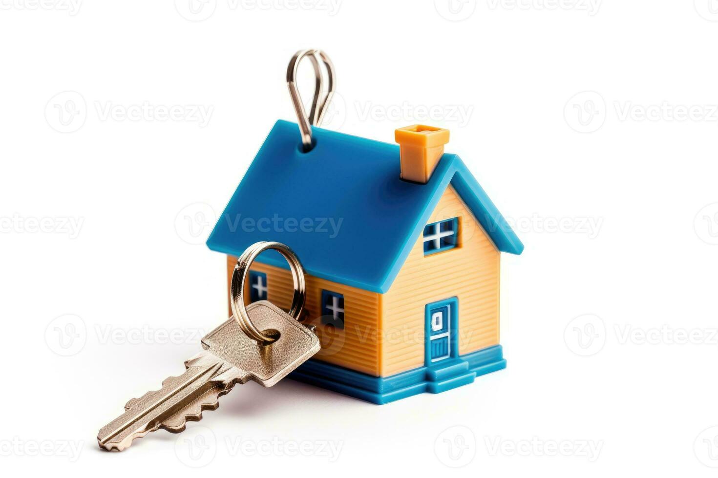 house key isolated on white. AI Generated photo
