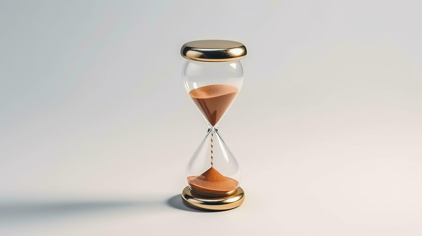 Hourglass on white background. Concept of time management.AI Generated photo