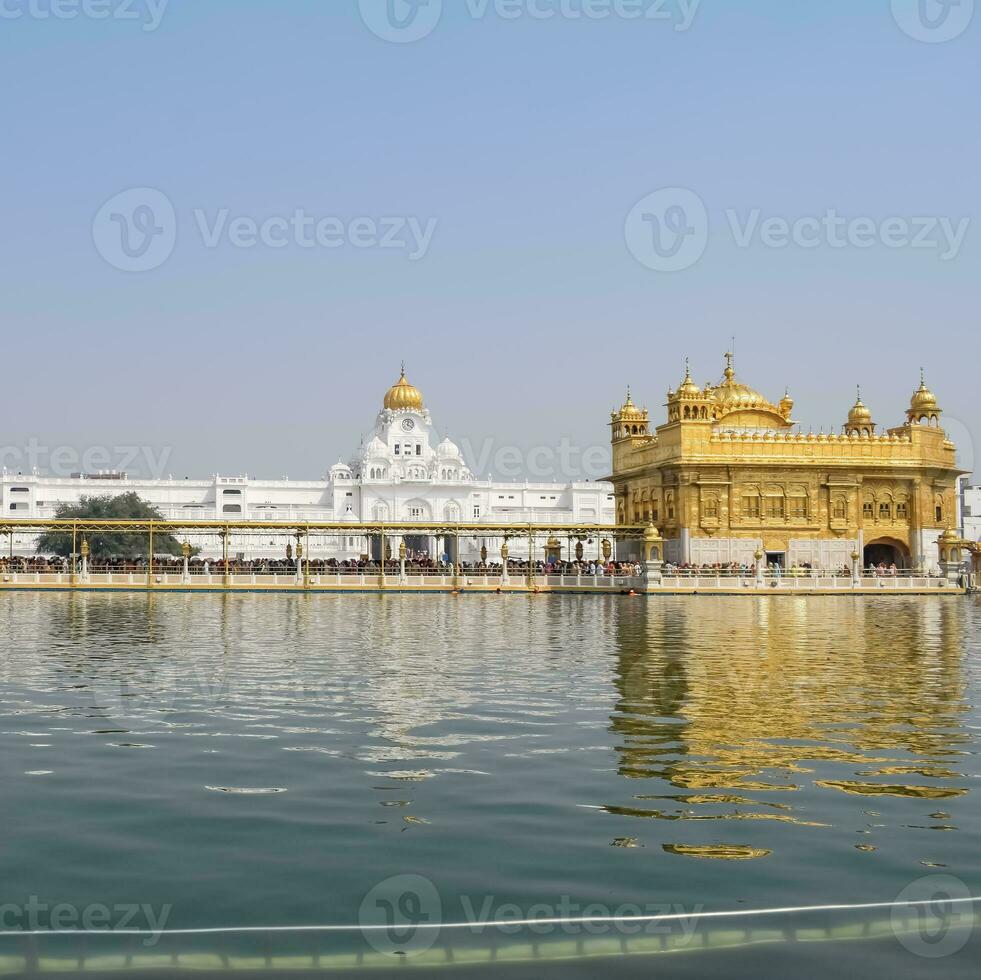 Beautiful view of Golden Temple - Harmandir Sahib in Amritsar, Punjab, India, Famous indian sikh landmark, Golden Temple, the main sanctuary of Sikhs in Amritsar, India photo