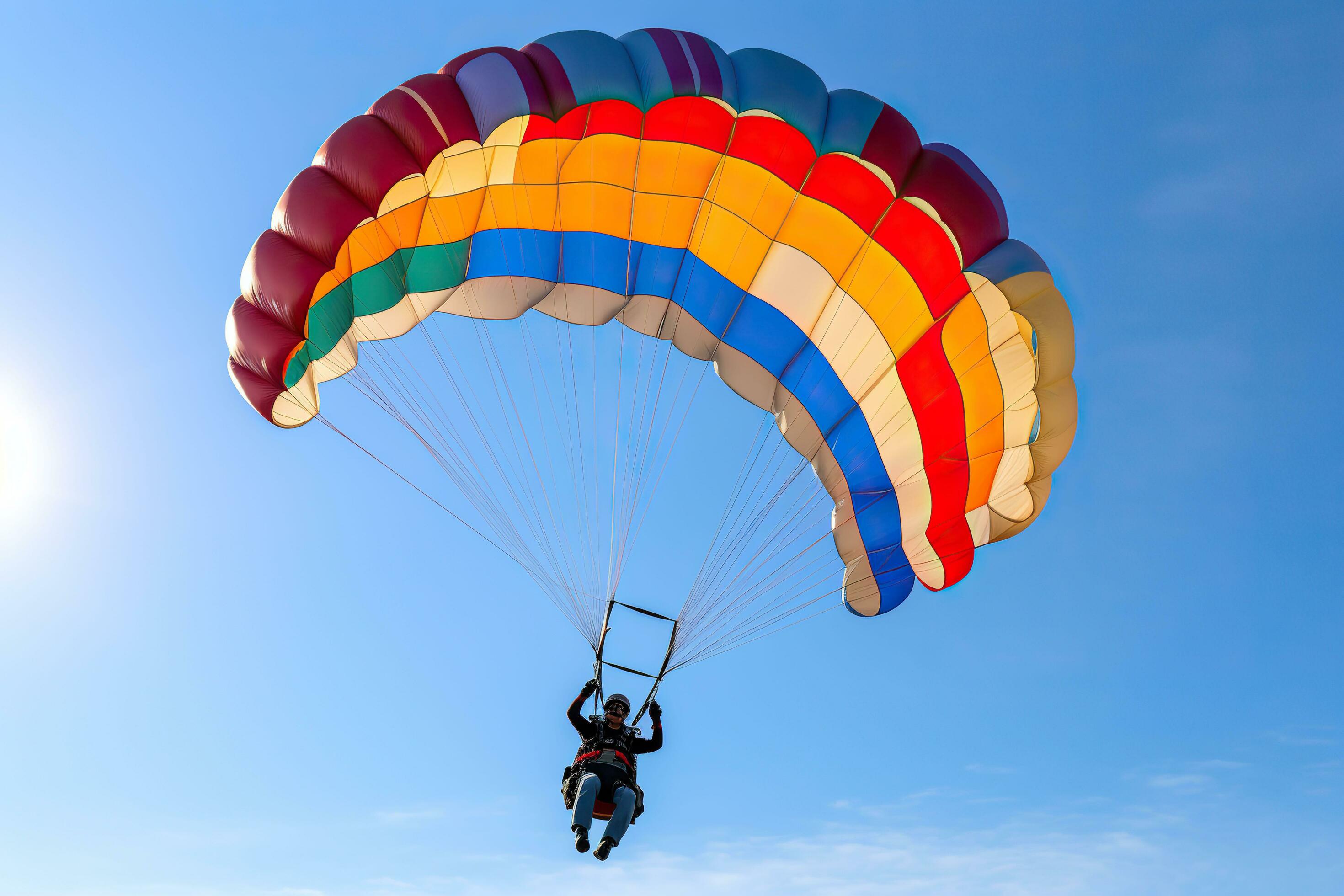 Skydiving in the blue sky.AI Generated 33502394 Stock Photo at Vecteezy