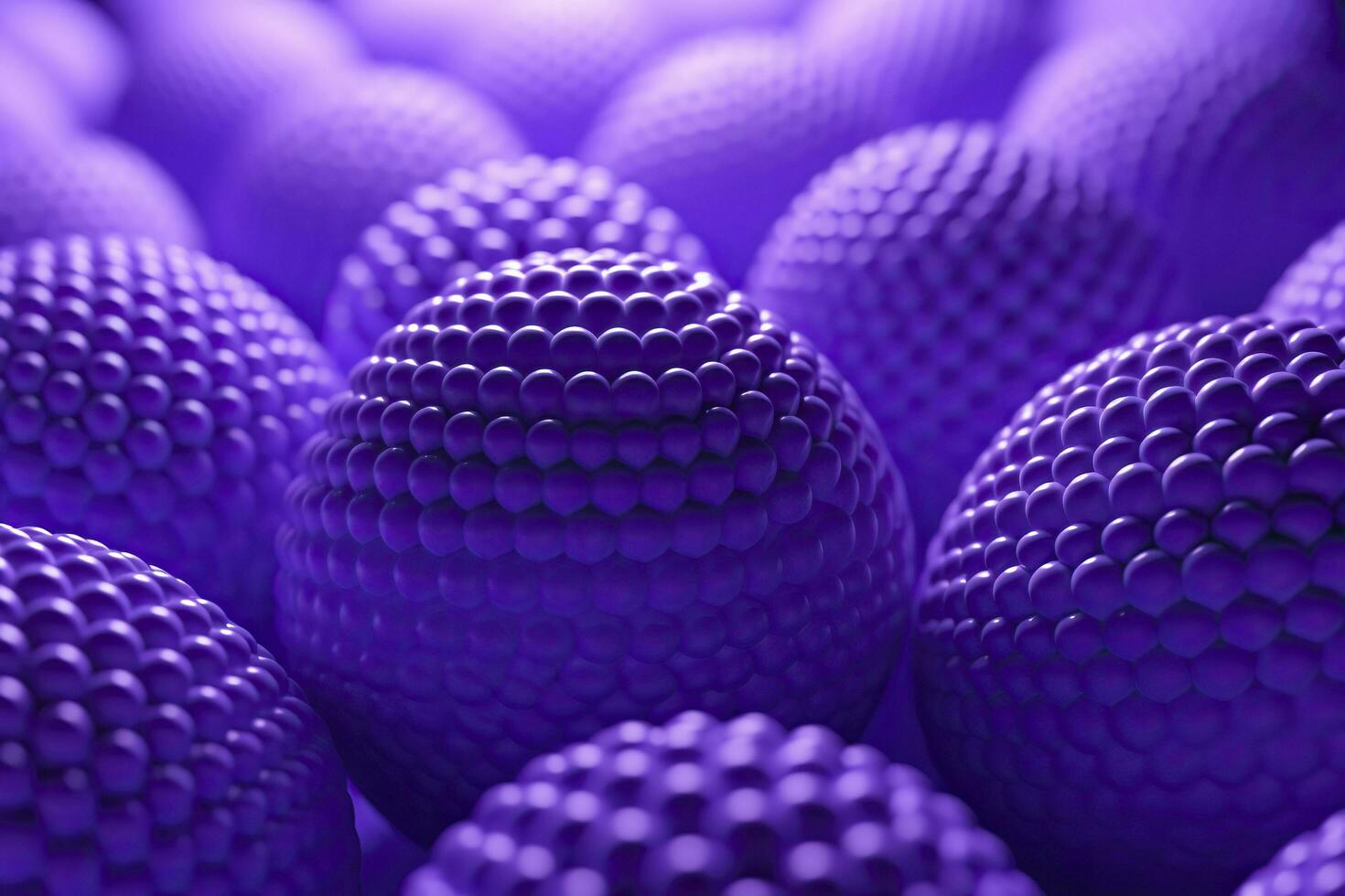 Abstract 3d background of purple balls.AI Generated photo