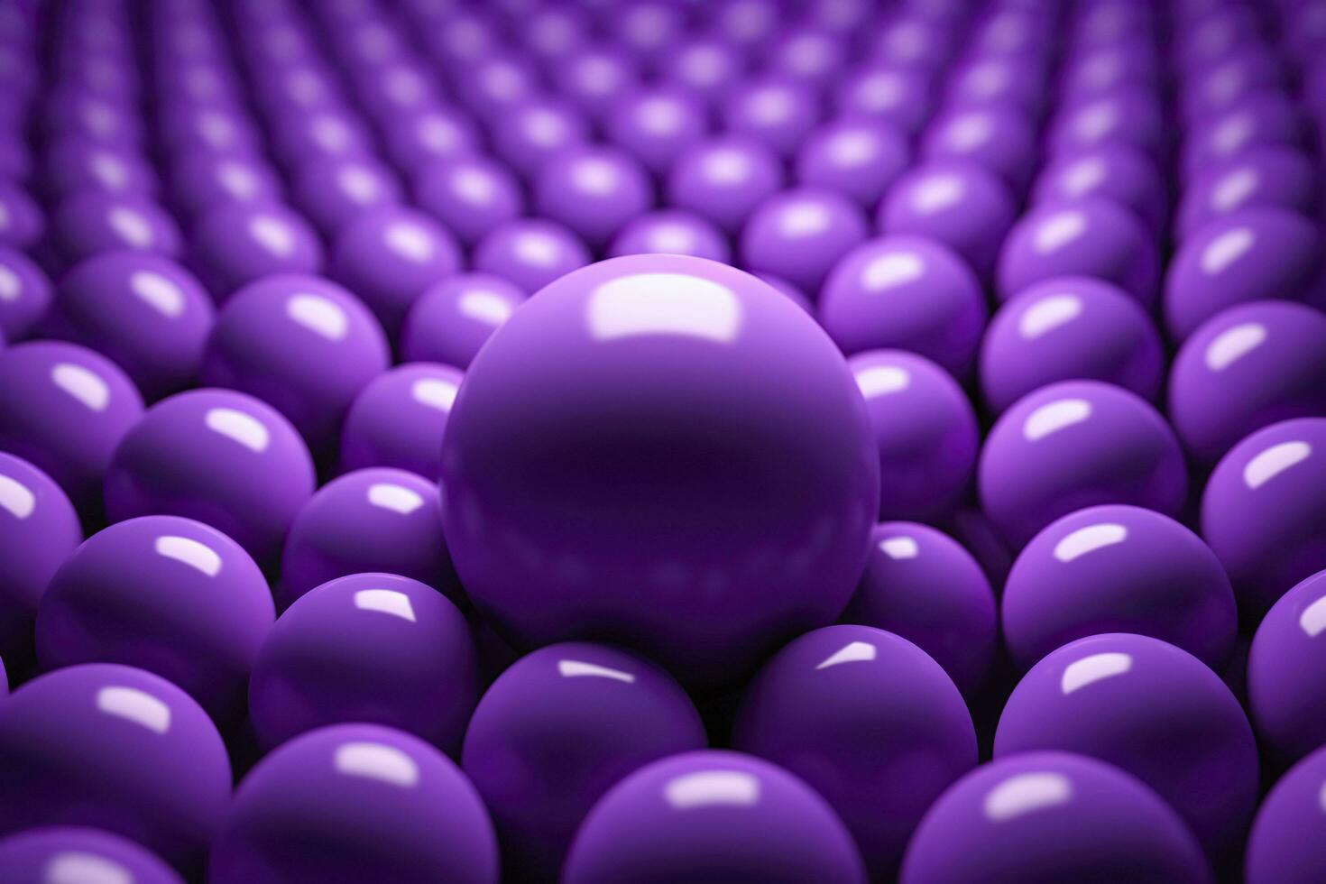 Abstract 3d background of purple glossy balls.AI Generated photo