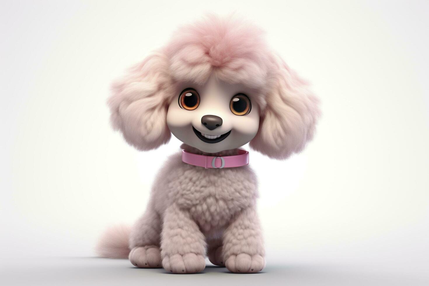 3d cute cartoon poodle.AI Generated photo