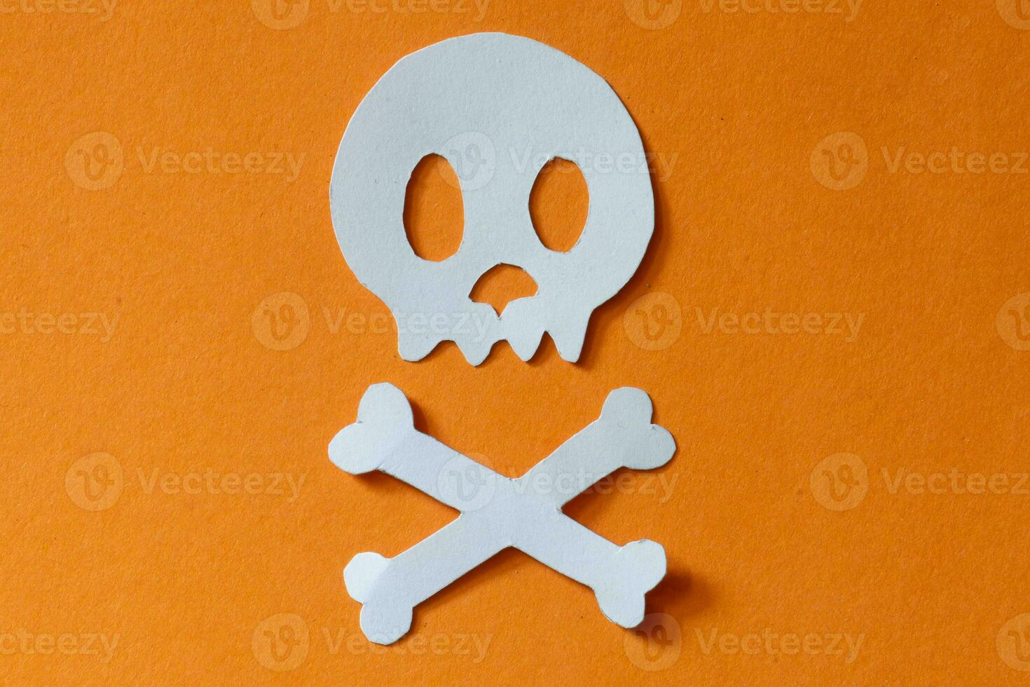 skull and crossbones paper cut element photo