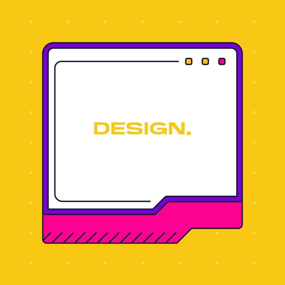 Futuristic square background. Social media frame vector illustration.